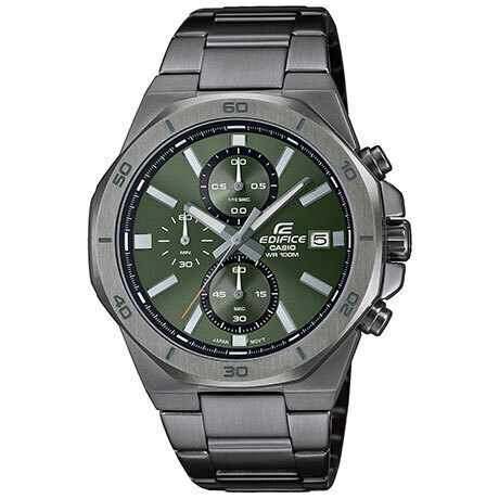 Casio Edifice EFV-640DC-3AVUEF – Ανδρικό Ρολόι Χρονογράφος (Ατσάλινο Μπρασελέ, Πράσινο Καντράν)